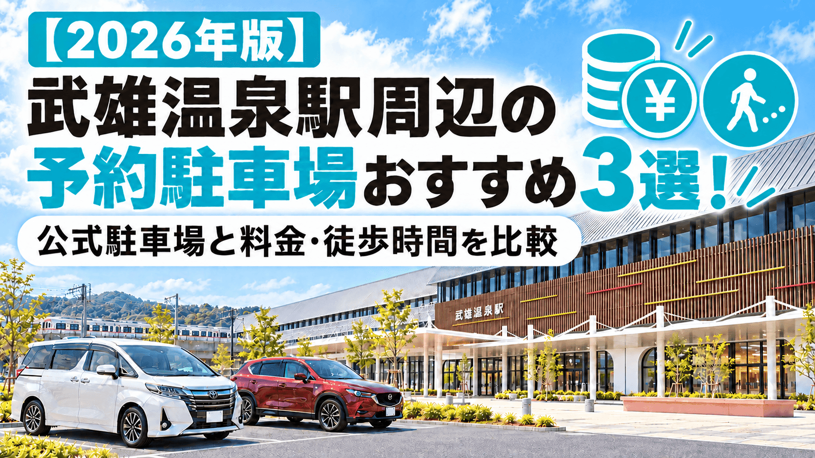 【2026年版】武雄温泉駅周辺の予約駐車場おすすめ3選!公式駐車場と料金・徒歩時間を比較