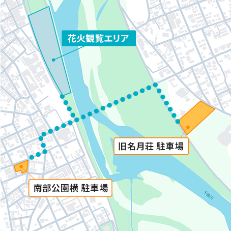 千曲川納涼花火大会 会場周辺の駐車場マップ